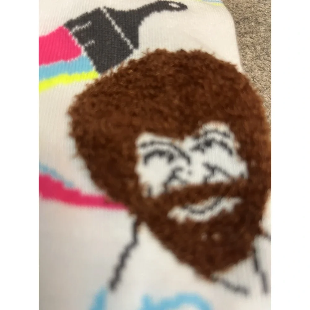 Bob Ross Socks One Size Fits Most New with Tags Happy Little Socks Hippie Artsy